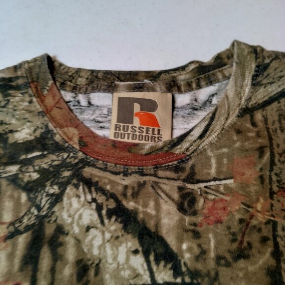 Vintage 1990s Russell Athletic Break Up Infinity Camo Shirt 2XL Tree Hunting - Picture 7 of 13